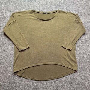 UGET Dolman Top Womens L Olive Green Heathered Long‎ Sleeve Casual Tunic